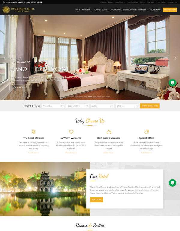 Thiết kế website khách sạn số 1 Việt Nam